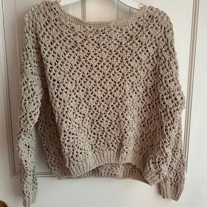 Tan sweater with holes